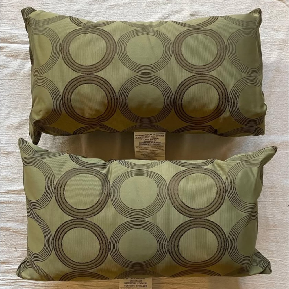 Elegant Green Circle Pattern Accent Pillow